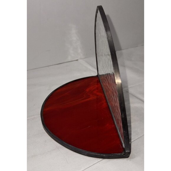 Stained leaded Glass Red & Iridescent Decorative set for sun catchers garden - Picture 2 of 5